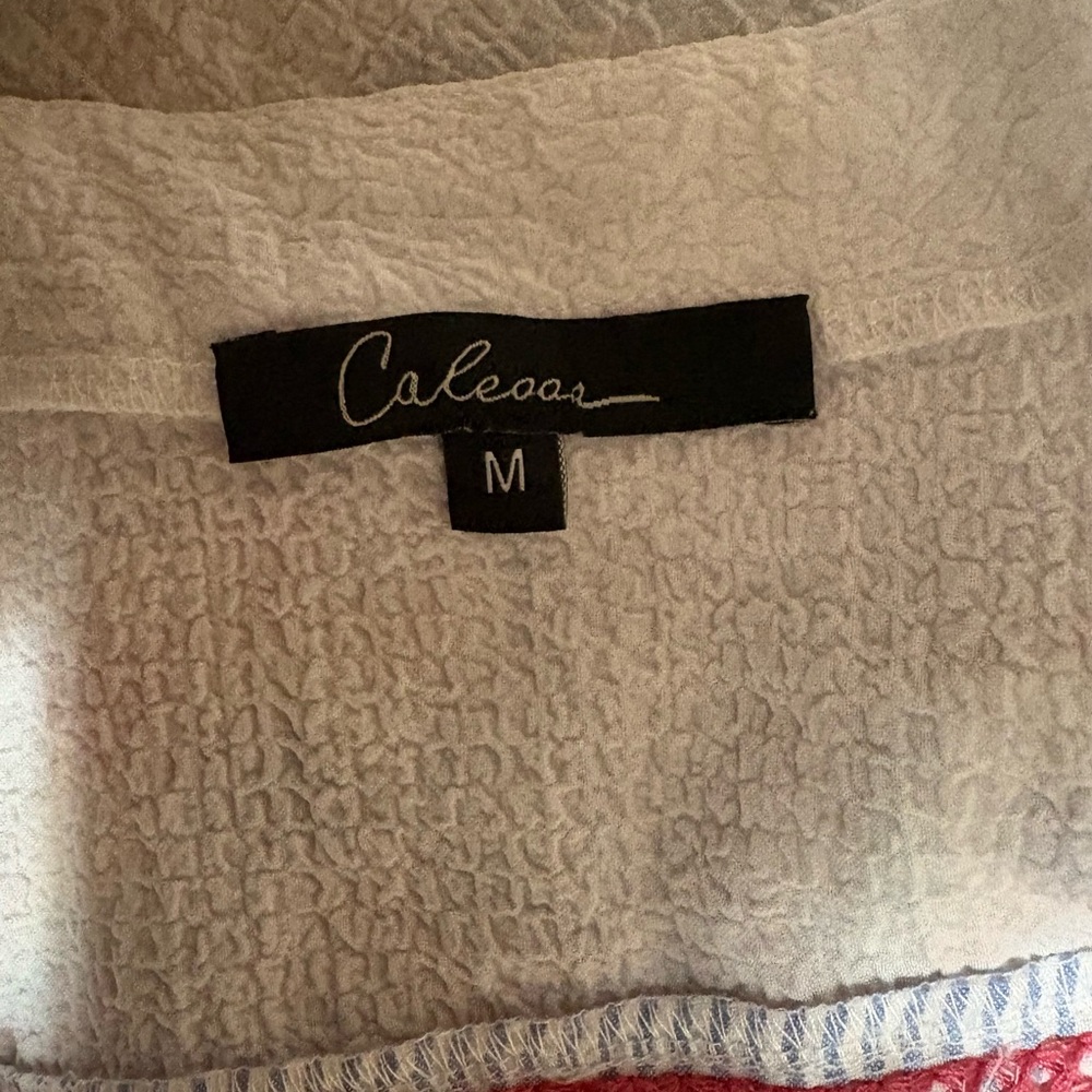 CALESSA Bohemian White Blouse with Colorful Embroidery,Size M - Picture 2 of 13